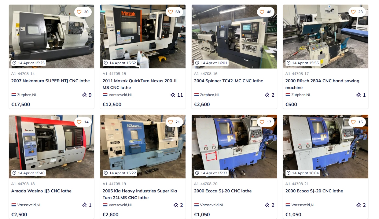 CNC Tezgâh Yatırımı İçin Fırsat: Doosan, Hyundai, Hwacheon ve Mori Seiki Makineler Açık Artırmada