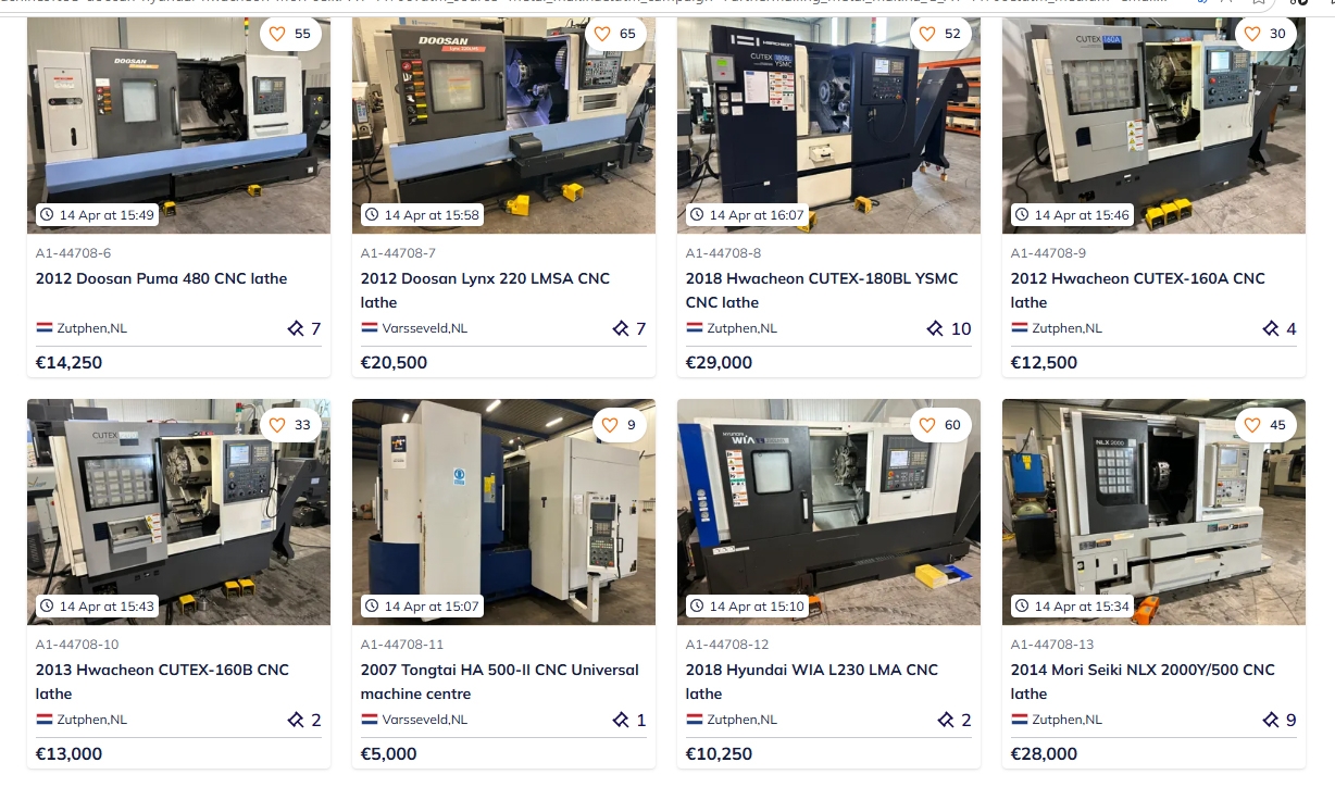 CNC Tezgâh Yatırımı İçin Fırsat: Doosan, Hyundai, Hwacheon ve Mori Seiki Makineler Açık Artırmada