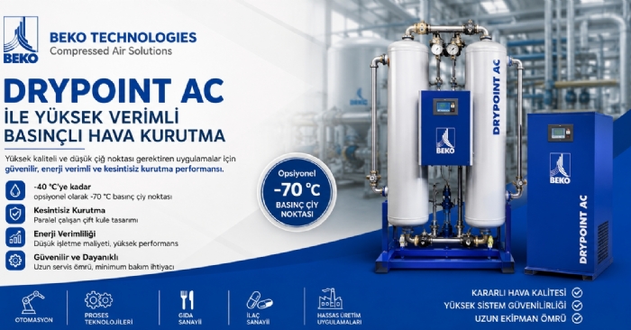 BEKO TECHNOLOGIES DRYPOINT AC: Yüksek Verimli Adsorpsiyonlu Basınçlı Hava Kurutucusu