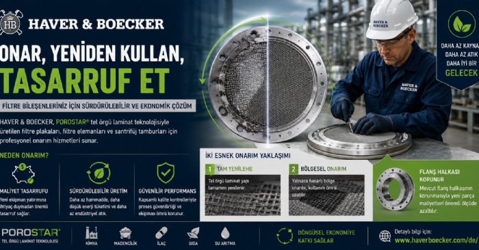 HAVER & BOECKER’den Endüstriyel Filtrasyonda Sürdürülebilir Çözüm: “Onar, Yeniden Kullan, Tasarruf E