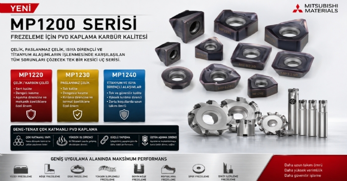 Mitsubishi Materials MP1200 Serisi ile Frezelemede Yeni Nesil Performans