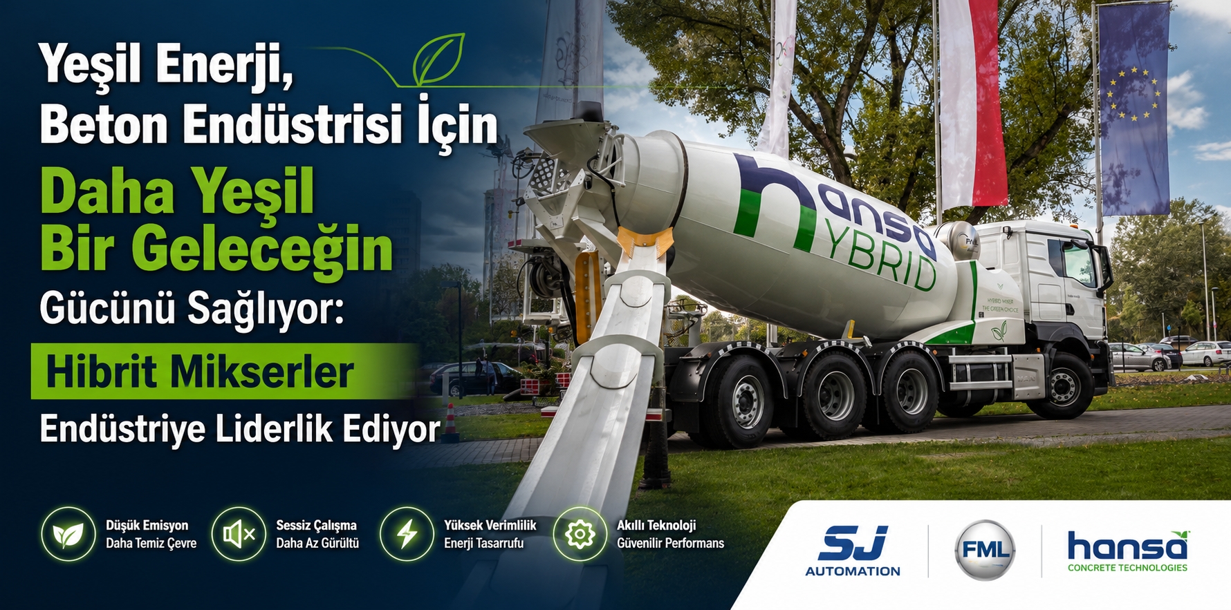 Parker Teknolojileriyle Geliştirilen Hibrit Beton Mikserleri Daha Yeşil Bir Gelecek Sunuyor