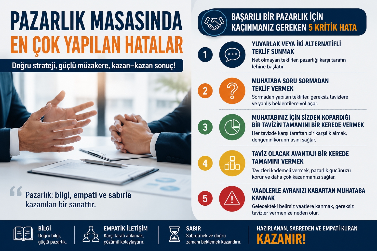 Pazarlık Masasında Yapılan En Çok Hatalar Hakkında